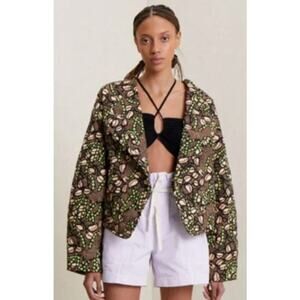 A.L.C. Emory Jacket Quilted Puffer Floral Nude Peach Green Kick Multi NWT Small
